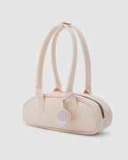 Lisse Charmlı Oval Baget Çanta Pudra